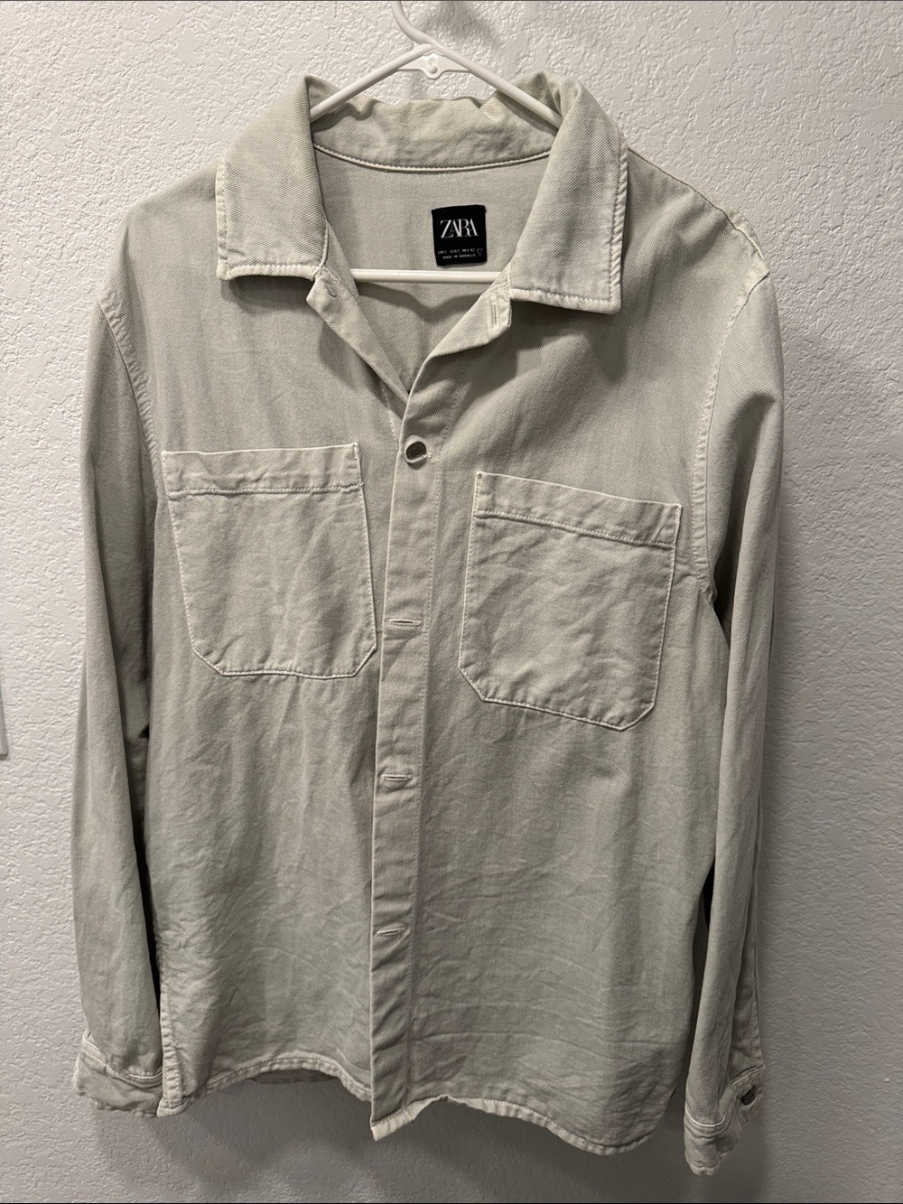ZARA Light Beige Worker Shirt Jacket